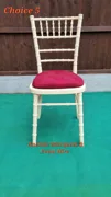 Option 5 - ivory chair, red seat pad