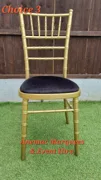 Option 3 - gold chair, black seat pad